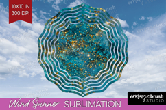 Turquoise Texture Wind Spinner Sublimation PNG - Glitter Product Image 1