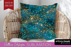 Turquoise Texture Pillow Sublimation - Glitter Background Product Image 1