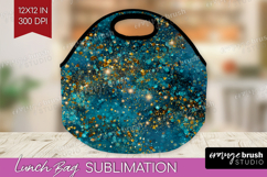 Turquoise Texture Lunch Bag - Glitter Background Lunch Bug Product Image 1