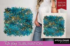 Turquoise Texture Tote Bag - Glitter Background Tote Bag PNG Product Image 1
