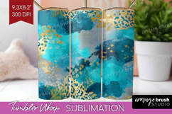 Turquoise Texture Tumbler Wrap - Glitter Background Tumbler Product Image 1