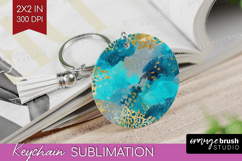 Turquoise Texture Keychain PNG - Glitter Background Keychain Product Image 1