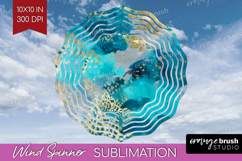 Turquoise Texture Wind Spinner Sublimation PNG - Glitter Product Image 1