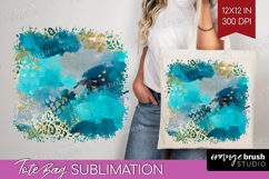 Turquoise Texture Tote Bag - Glitter Background Tote Bag PNG Product Image 1