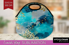 Turquoise Texture Lunch Bag - Glitter Background Lunch Bug Product Image 1