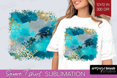 Turquoise Texture Square Tshirt Background - Glitter PNG Product Image 1
