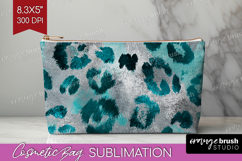 Turquoise Texture Cosmetic Bag - Glitter Background Makeup Product Image 1