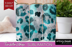 Turquoise Texture Tumbler Wrap - Glitter Background Tumbler Product Image 1
