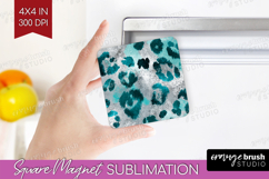 Turquoise Texture Magnet Sublimation - Glitter Background Product Image 1