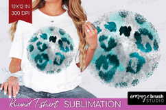 Turquoise Texture Round Tshirt Background - Glitter PNG Product Image 1