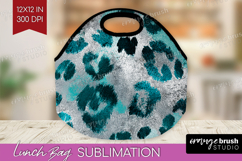 Turquoise Texture Lunch Bag - Glitter Background Lunch Bug Product Image 1
