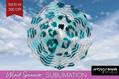 Turquoise Texture Wind Spinner Sublimation PNG - Glitter Product Image 1