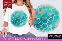 Turquoise Texture Round Tshirt Background - Glitter PNG Product Image 1
