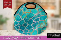 Turquoise Texture Lunch Bag - Glitter Background Lunch Bug Product Image 1