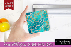 Turquoise Texture Magnet Sublimation - Glitter Background Product Image 1