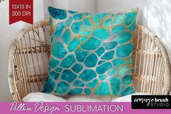 Turquoise Texture Pillow Sublimation - Glitter Background Product Image 1