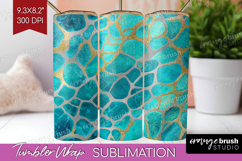 Turquoise Texture Tumbler Wrap - Glitter Background Tumbler Product Image 1
