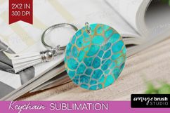 Turquoise Texture Keychain PNG - Glitter Background Keychain Product Image 1
