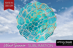 Turquoise Texture Wind Spinner Sublimation PNG - Glitter Product Image 1