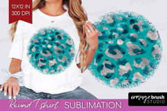Turquoise Texture Round Tshirt Background - Glitter PNG Product Image 1