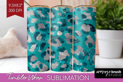 Turquoise Texture Tumbler Wrap - Glitter Background Tumbler Product Image 1