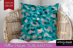 Turquoise Texture Pillow Sublimation - Glitter Background Product Image 1
