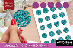 Turquoise Texture Round Sticker - Glitter Background Sticker Product Image 1
