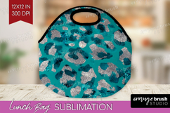 Turquoise Texture Lunch Bag - Glitter Background Lunch Bug Product Image 1