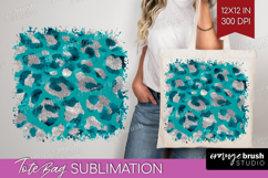 Turquoise Texture Tote Bag - Glitter Background Tote Bag PNG Product Image 1