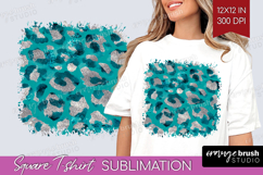 Turquoise Texture Square Tshirt Background - Glitter PNG Product Image 1