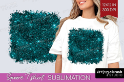 Turquoise Texture Square Tshirt Background - Glitter PNG Product Image 1