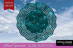 Turquoise Texture Wind Spinner Sublimation PNG - Glitter Product Image 1