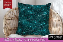 Turquoise Texture Pillow Sublimation - Glitter Background Product Image 1