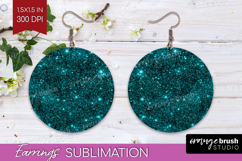 Turquoise Texture Round Earrings - Glitter Background PNG Product Image 1