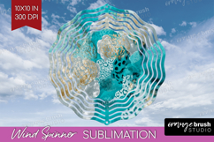 Turquoise Texture Wind Spinner Sublimation PNG - Glitter Product Image 1