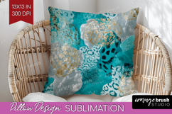 Turquoise Texture Pillow Sublimation - Glitter Background Product Image 1