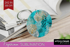 Turquoise Texture Keychain PNG - Glitter Background Keychain Product Image 1