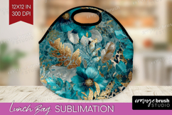 Turquoise Texture Lunch Bag - Glitter Background Lunch Bug Product Image 1