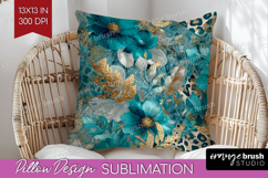 Turquoise Texture Pillow Sublimation - Glitter Background Product Image 1