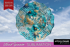 Turquoise Texture Wind Spinner Sublimation PNG - Glitter Product Image 1