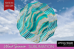 Turquoise Texture Wind Spinner Sublimation PNG - Glitter Product Image 1