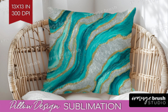 Turquoise Texture Pillow Sublimation - Glitter Background Product Image 1