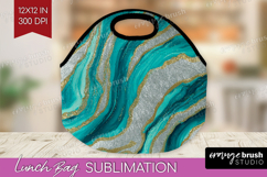 Turquoise Texture Lunch Bag - Glitter Background Lunch Bug Product Image 1
