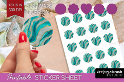 Turquoise Texture Round Sticker - Glitter Background Sticker Product Image 1