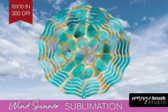 Turquoise Texture Wind Spinner Sublimation PNG - Glitter Product Image 1