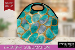 Turquoise Texture Lunch Bag - Glitter Background Lunch Bug Product Image 1
