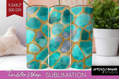 Turquoise Texture Tumbler Wrap - Glitter Background Tumbler Product Image 1