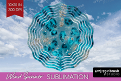 Turquoise Texture Wind Spinner Sublimation PNG - Glitter Product Image 1