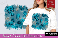 Turquoise Texture Square Tshirt Background - Glitter PNG Product Image 1