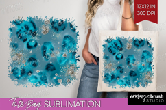 Turquoise Texture Tote Bag - Glitter Background Tote Bag PNG Product Image 1